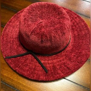 Francesca's Marcus Adler Burgundy Hat BNWT Textured Wide-Brim Hat